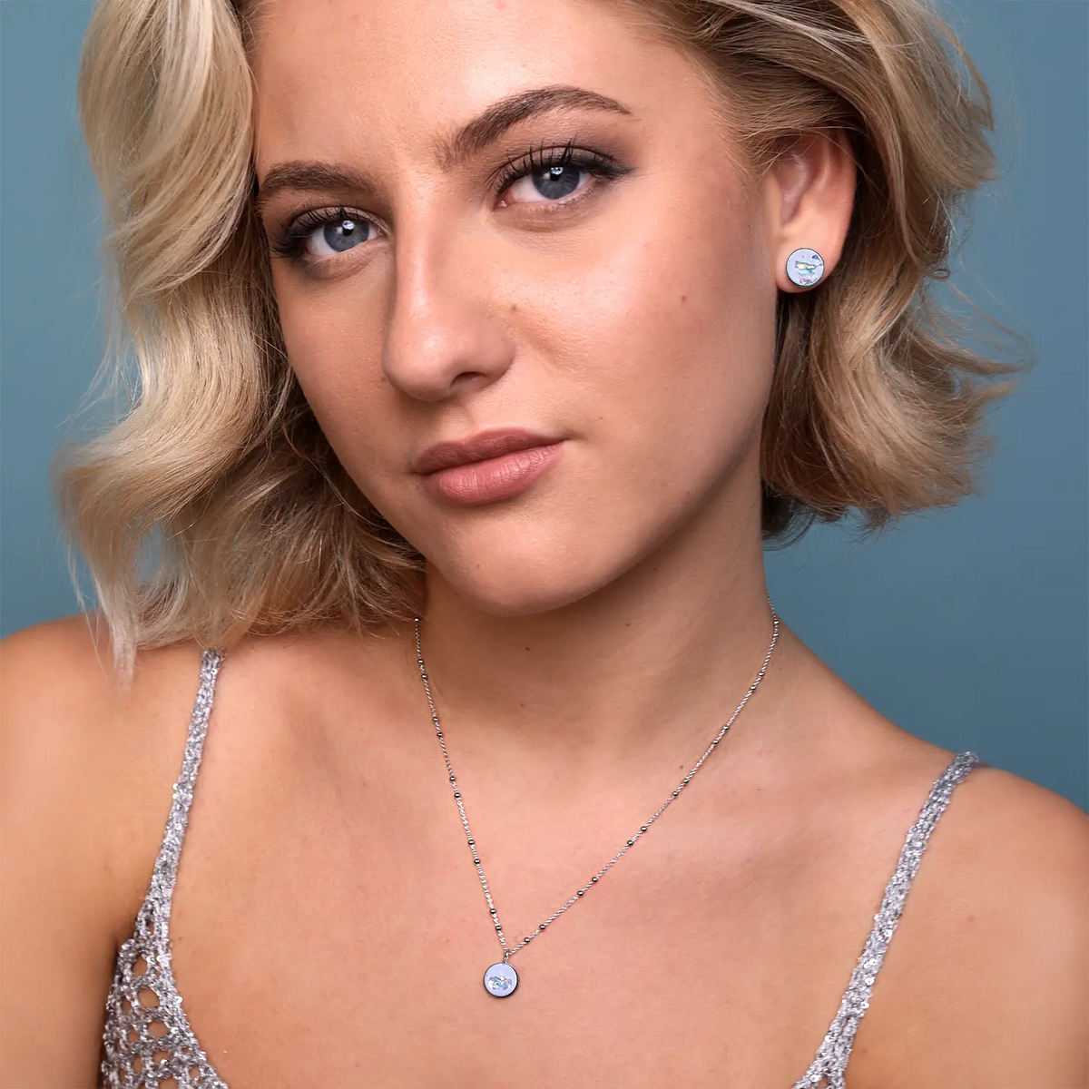 Halskette ELLA | Blue Crystal Silver
